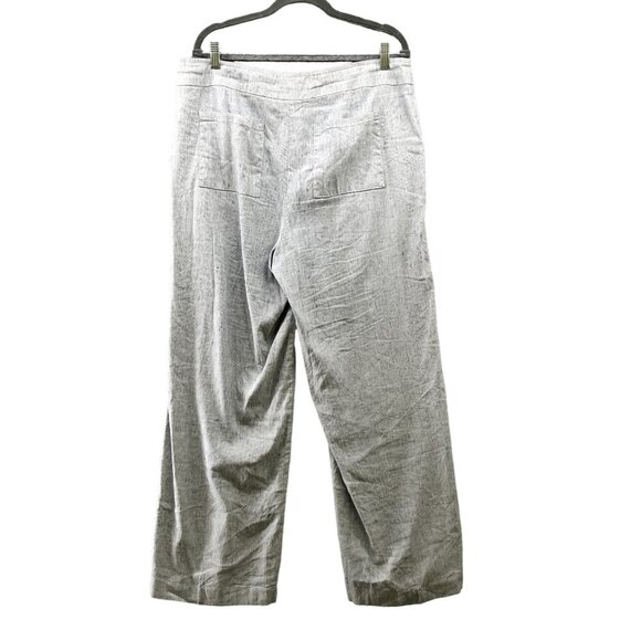 Chico's Linen Blend Pull On Pants Womens Size 14R 2.5R Blue Wide Leg Coastal - Picture 2 of 9